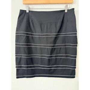 Angelo Tarlazzi Paris Black Pencil Skirt w/ Contrast Stitching – EU 42